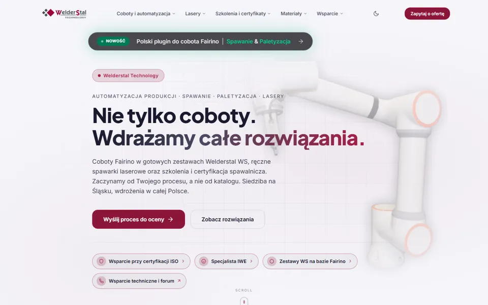 Strona WelderStal Technology na komputerze