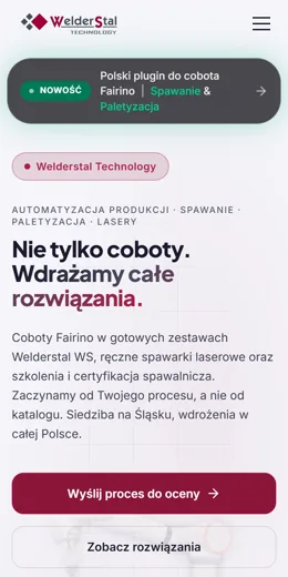 Strona WelderStal Technology na telefonie
