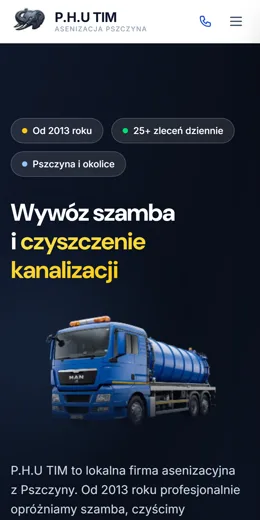 Strona P.H.U. TIM, Pszczyna na telefonie
